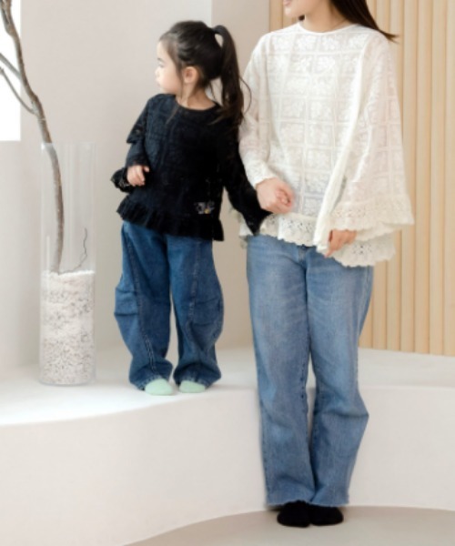 MAKE YOUR DAY（メイクユアデイ）の「ママとおそろいレースブラウス■80～140cm（シャツ/ブラウス・キッズ・ブラック/アイボリー・80/90/100/110/120/130）」の11枚目の写真