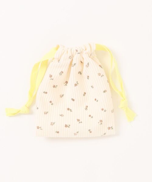 TONE SELECT GOODS（トーンセレクトグッズ）の「【urge select】小花柄 ナチュラルカラー コーデュロイ 巾着ポーチ（ポーチ・レディース・ホワイト/ブラウン/ピンク・FREE）」の4枚目の写真