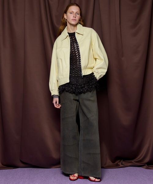 MAISON SPECIAL（メゾンスペシャル）の「Voluminous Leather Blouson/ボリューミーレザーブルゾン（ブルゾン・レディース・クリーム/ブラック・FREE）」の11枚目の写真