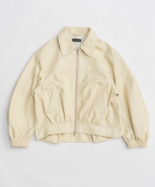 MAISON SPECIAL（メゾンスペシャル）の「Voluminous Leather Blouson/ボリューミーレザーブルゾン（ブルゾン・レディース・クリーム/ブラック・FREE）」の14枚目の写真
