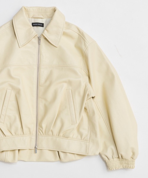 MAISON SPECIAL（メゾンスペシャル）の「Voluminous Leather Blouson/ボリューミーレザーブルゾン（ブルゾン・レディース・クリーム/ブラック・FREE）」の16枚目の写真