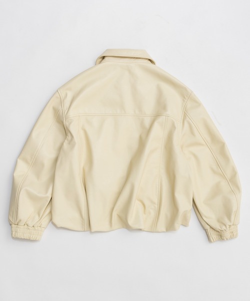 MAISON SPECIAL（メゾンスペシャル）の「Voluminous Leather Blouson/ボリューミーレザーブルゾン（ブルゾン・レディース・クリーム/ブラック・FREE）」の3枚目の写真