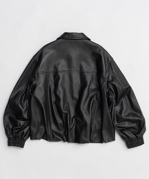 MAISON SPECIAL（メゾンスペシャル）の「Voluminous Leather Blouson/ボリューミーレザーブルゾン（ブルゾン・レディース・クリーム/ブラック・FREE）」の6枚目の写真