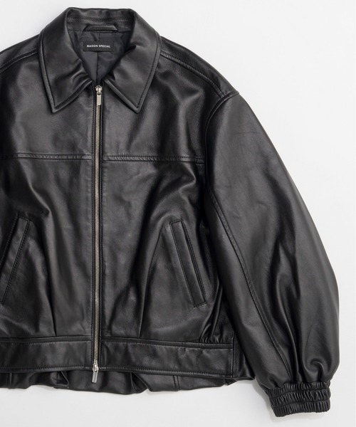 MAISON SPECIAL（メゾンスペシャル）の「Voluminous Leather Blouson/ボリューミーレザーブルゾン（ブルゾン・レディース・クリーム/ブラック・FREE）」の8枚目の写真