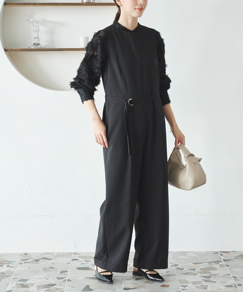 URBAN RESEARCH（アーバンリサーチ）の「ベルト付きオールインワン（その他パンツ・レディース・ブラック/ネイビー・38/36）」の3枚目の写真