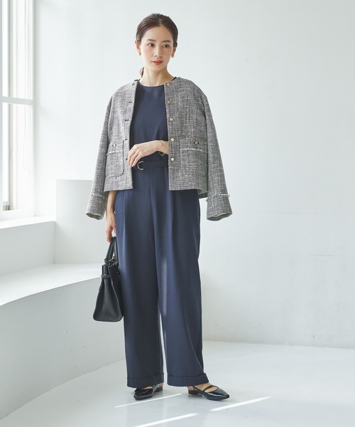 URBAN RESEARCH（アーバンリサーチ）の「ベルト付きオールインワン（その他パンツ・レディース・ブラック/ネイビー・38/36）」の9枚目の写真