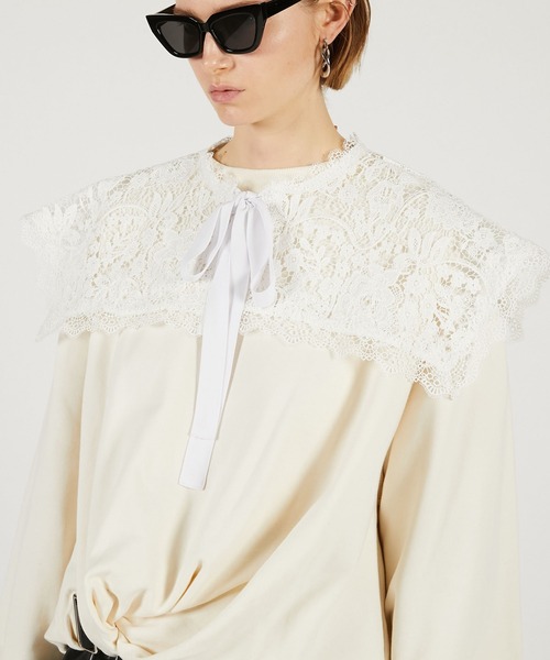 PRANK PROJECT（プランクプロジェクト）の「スクエアレースカラー / Square Lace Collar（付け襟・レディース・ブラック/ホワイト・FREE）」の6枚目の写真