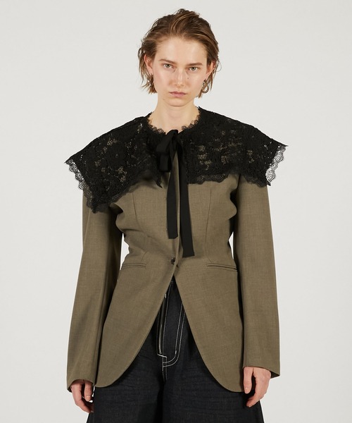 PRANK PROJECT（プランクプロジェクト）の「スクエアレースカラー / Square Lace Collar（付け襟・レディース・ブラック/ホワイト・FREE）」の8枚目の写真