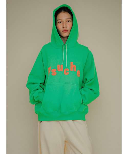 PSUCHE(プシュケ)の「LOGO OVERFIT HODDIE_PEA GREEN(パーカー・レディース・その他・MEDIUM/LARGE)」の2枚目の写真