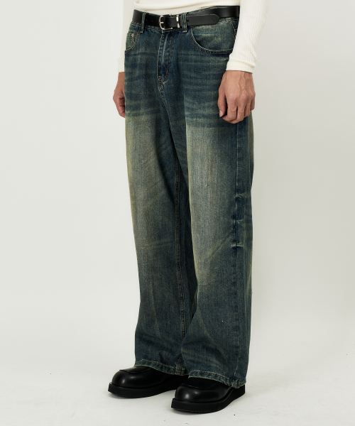 DWSE(ディーダブリューエスイー)の「フェイドワイドデニムパンツ(ブルー)(デニムパンツ・メンズ・その他・SMALL/MEDIUM/LARGE/X-LARGE)」の2枚目の写真