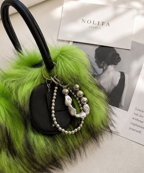 NOLITA LABORATORY（ノリータラボラトリー）の「【 NOLITA / ノリータ 】パールビーズ バッグチャーム 4点セット 小物入れ・タグチャーム・ビーズループ付き キーリング（チャーム・レディース・ブラック・FREE）」の9枚目の写真