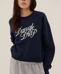 DANGLEDROP（ダングルドロップ）の「DGDPレタリング刺繍クロップスウェット_ネイビー（スウェット）」