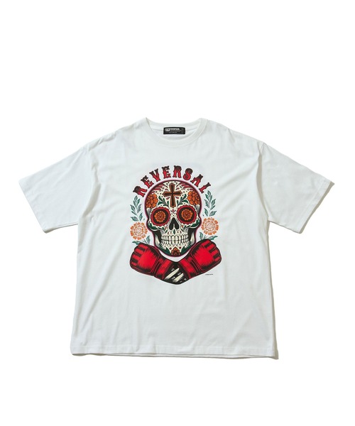 reversal.dogi.design.works（リバーサル・ドーギ・デザイン・ワークス）の「＜reversal/リバーサル＞CALAVERA OVER SIZE COTTON TEE（Tシャツ/カットソー・メンズ・ブラック/ホワイト・X-LARGE/MEDIUM/LARGE/XX-LARGE）」の3枚目の写真