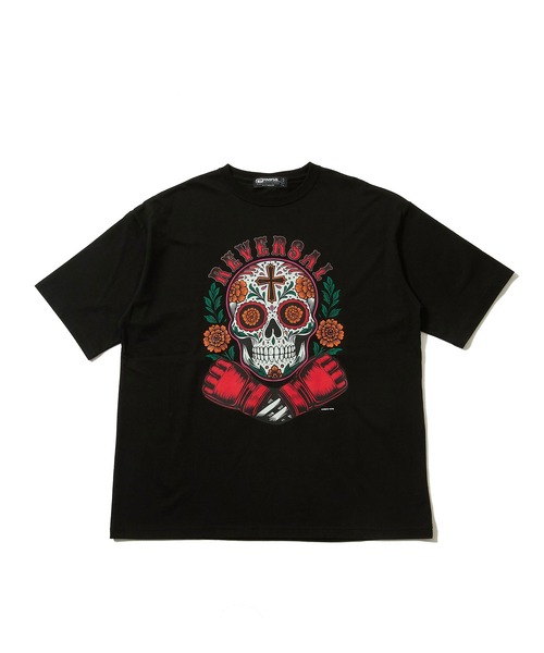 reversal.dogi.design.works(リバーサル・ドーギ・デザイン・ワークス)の「<reversal/リバーサル>CALAVERA OVER SIZE COTTON TEE(Tシャツ/カットソー・メンズ・ブラック/ホワイト・X-LARGE/MEDIUM/LARGE/XX-LARGE)」の4枚目の写真