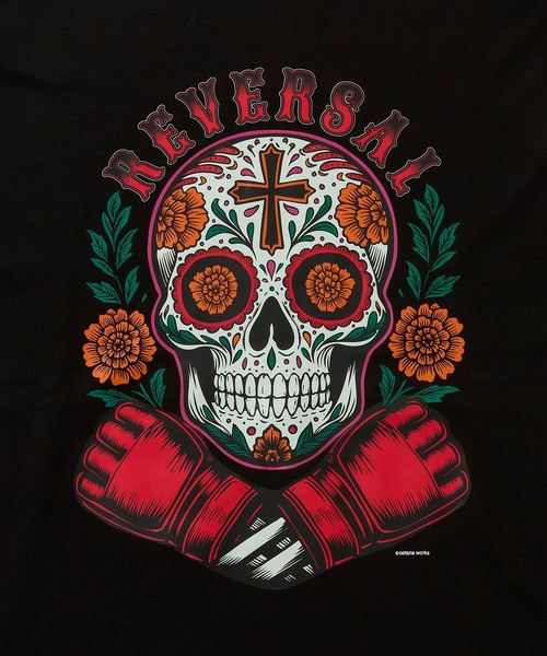 reversal.dogi.design.works(リバーサル・ドーギ・デザイン・ワークス)の「<reversal/リバーサル>CALAVERA OVER SIZE COTTON TEE(Tシャツ/カットソー・メンズ・ブラック/ホワイト・X-LARGE/MEDIUM/LARGE/XX-LARGE)」の6枚目の写真