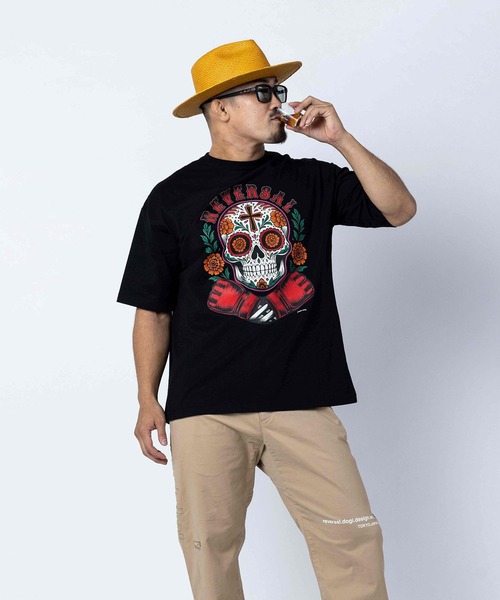 reversal.dogi.design.works（リバーサル・ドーギ・デザイン・ワークス）の「＜reversal/リバーサル＞CALAVERA OVER SIZE COTTON TEE（Tシャツ/カットソー・メンズ・ブラック/ホワイト・X-LARGE/MEDIUM/LARGE/XX-LARGE）」の10枚目の写真