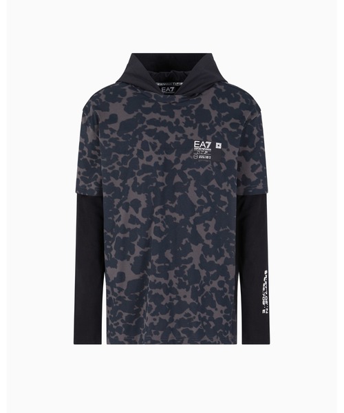 EMPORIO ARMANI EA7(エンポリオアルマーニイーエーセブン)の「<オンライン限定>【エンポリオ アルマーニ EA7】Visibility フード付きスウェットシャツ コットン(Tシャツ/カットソー・メンズ・グレー系・LARGE/MEDIUM/SMALL/X-LARGE/XX-LARGE)」の2枚目の写真