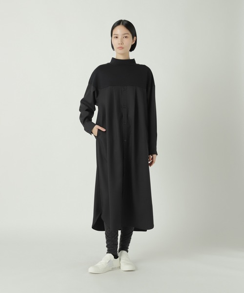 ZUCCa（ズッカ）の「シャツドッキングジャージィー / ワンピース / S（ワンピース・レディース・ブラック/ネイビー/オレンジ・M size）」の2枚目の写真