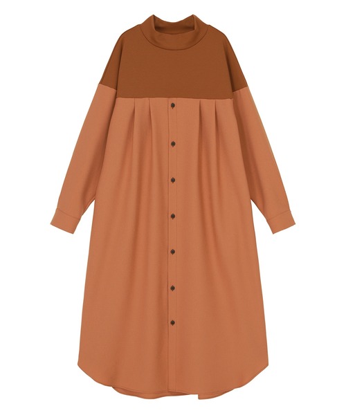 ZUCCa（ズッカ）の「シャツドッキングジャージィー / ワンピース / S（ワンピース・レディース・ブラック/ネイビー/オレンジ・M size）」の4枚目の写真