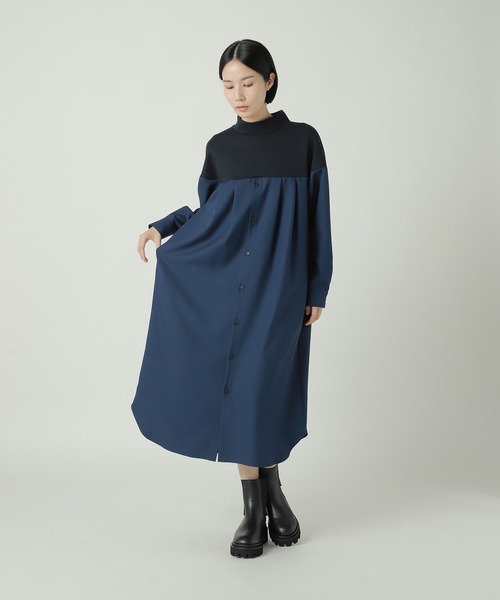 ZUCCa（ズッカ）の「シャツドッキングジャージィー / ワンピース / S（ワンピース・レディース・ブラック/ネイビー/オレンジ・M size）」の8枚目の写真