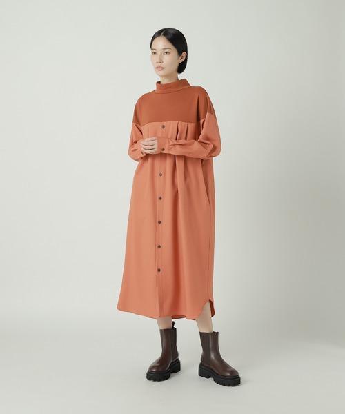 ZUCCa（ズッカ）の「シャツドッキングジャージィー / ワンピース / S（ワンピース・レディース・ブラック/ネイビー/オレンジ・M size）」の9枚目の写真