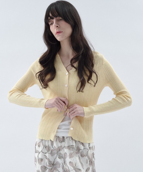 Shelly island（シェリーアイランド）の「スキッパーカーディガン（カーディガン/ボレロ・レディース・ブラウン/ホワイト/イエロー・FREE）」の9枚目の写真