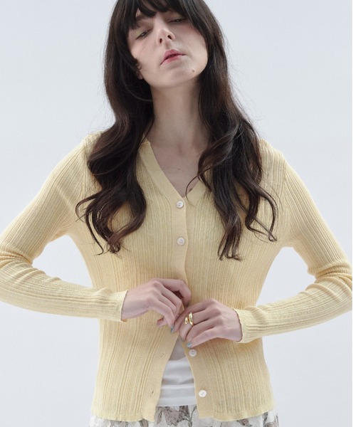 Shelly island（シェリーアイランド）の「スキッパーカーディガン（カーディガン/ボレロ・レディース・ブラウン/ホワイト/イエロー・FREE）」の6枚目の写真