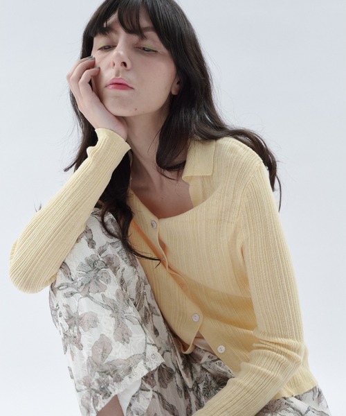 Shelly island（シェリーアイランド）の「スキッパーカーディガン（カーディガン/ボレロ・レディース・ブラウン/ホワイト/イエロー・FREE）」の5枚目の写真