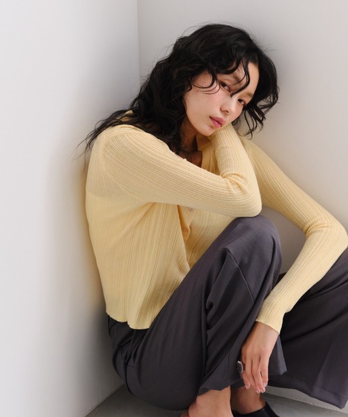 Shelly island（シェリーアイランド）の「スキッパーカーディガン（カーディガン/ボレロ・レディース・ブラウン/ホワイト/イエロー・FREE）」の11枚目の写真