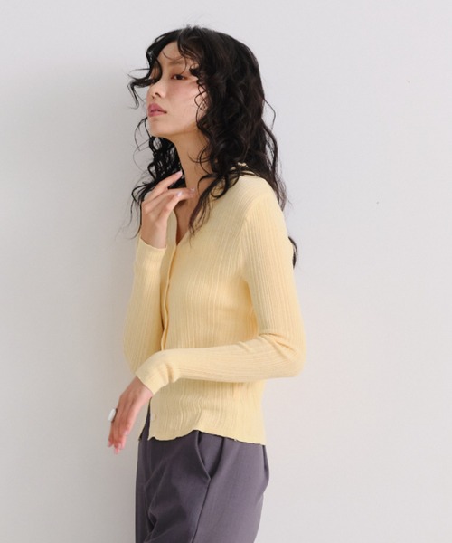 Shelly island（シェリーアイランド）の「スキッパーカーディガン（カーディガン/ボレロ・レディース・ブラウン/ホワイト/イエロー・FREE）」の13枚目の写真