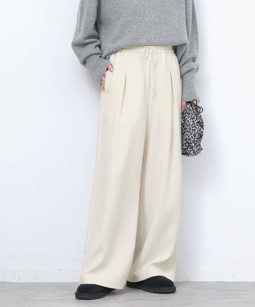 JOURNAL STANDARD relume(ジャーナルスタンダード レリューム)の「ストレッチメランジツイルイージーパンツ(その他パンツ・レディース・ブラウン/ホワイト/ブラック・36/38)」の2枚目の写真