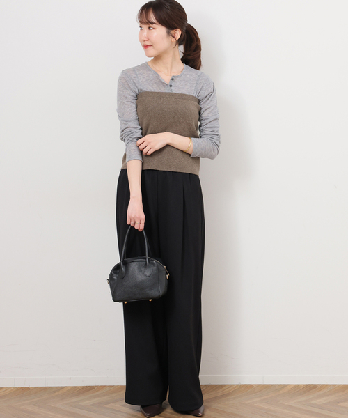 JOURNAL STANDARD relume(ジャーナルスタンダード レリューム)の「ストレッチメランジツイルイージーパンツ(その他パンツ・レディース・ブラウン/ホワイト/ブラック・36/38)」の4枚目の写真