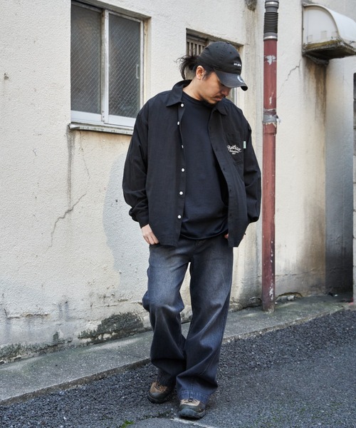 NO NEED(ノーニード)の「フレアデニムパンツ(デニムパンツ・メンズ・ネイビー/ブラック/サックスブルー・M/L/LL)」の14枚目の写真