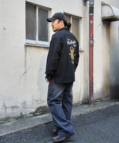 NO NEED(ノーニード)の「フレアデニムパンツ(デニムパンツ・メンズ・ネイビー/ブラック/サックスブルー・M/L/LL)」の16枚目の写真