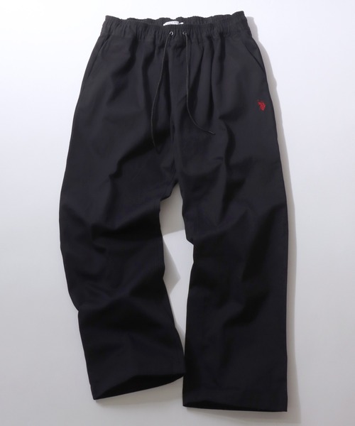 U.S. POLO ASSN.(ユーエスポロアッスン)の「U.S. POLO ASSN./ユーエスポロアッスン ワンポイント刺繍 ツイル 2タック ワイドパンツ イージーパンツ(チノパンツ・メンズ・ベージュ/ブラック/アイボリー・L/M)」の1枚目の写真