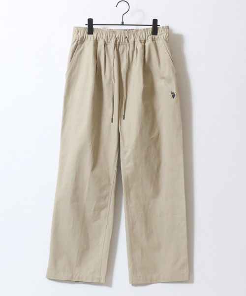 U.S. POLO ASSN.(ユーエスポロアッスン)の「U.S. POLO ASSN./ユーエスポロアッスン ワンポイント刺繍 ツイル 2タック ワイドパンツ イージーパンツ(チノパンツ・メンズ・ベージュ/ブラック/アイボリー・L/M)」の8枚目の写真