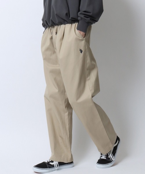 U.S. POLO ASSN.(ユーエスポロアッスン)の「U.S. POLO ASSN./ユーエスポロアッスン ワンポイント刺繍 ツイル 2タック ワイドパンツ イージーパンツ(チノパンツ・メンズ・ベージュ/ブラック/アイボリー・L/M)」の21枚目の写真