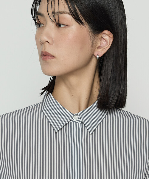 COMME CA（コムサ）の「〔 TALLサイズ 〕 デシンストライププリント ボウタイシャツ（シャツ/ブラウス・レディース・グレー・15号）」の12枚目の写真