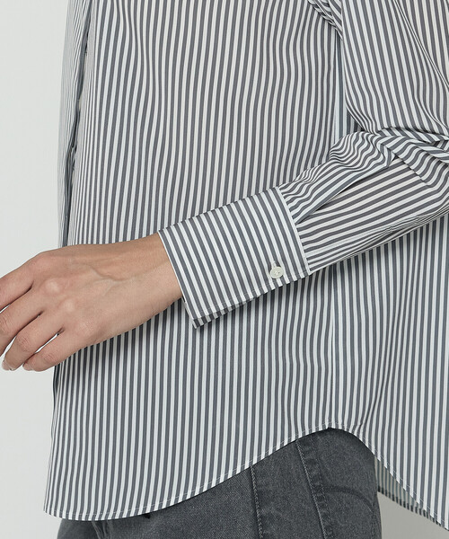 COMME CA（コムサ）の「〔 TALLサイズ 〕 デシンストライププリント ボウタイシャツ（シャツ/ブラウス・レディース・グレー・15号）」の13枚目の写真