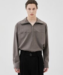 MUILL（ミュール）の「ウールハーフジップシャツ（グレージー）（シャツ/ブラウス）」
