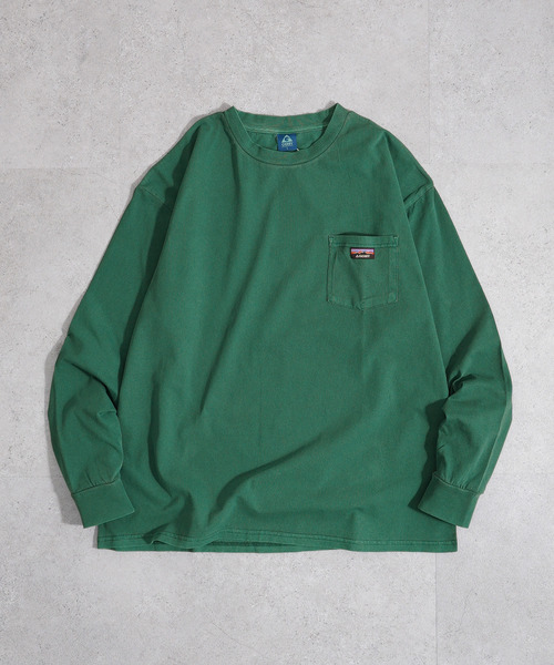 GERRY（ジェリー）の「GERRY ピグメント胸ポケットロンTEE（Tシャツ/カットソー・メンズ・ベージュ/グリーン/ブラック/ネイビー系・MEDIUM/LARGE/X-LARGE）」の3枚目の写真