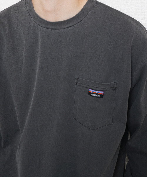 GERRY（ジェリー）の「GERRY ピグメント胸ポケットロンTEE（Tシャツ/カットソー・メンズ・ベージュ/グリーン/ブラック/ネイビー系・MEDIUM/LARGE/X-LARGE）」の5枚目の写真