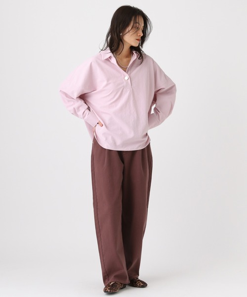 Elura(エルーラ)の「アイロンいらずスキッパーシャツ/634736(シャツ/ブラウス・レディース・キャメル/ダークブラウン/ブラウン/ライトピンク/ライトブルー/オフホワイト・FREE)」の22枚目の写真