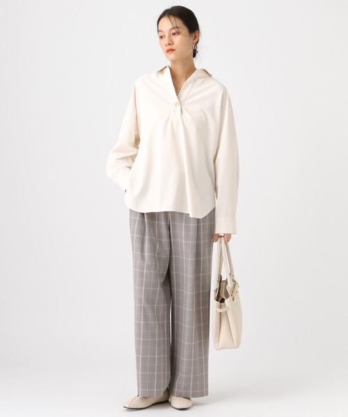 Elura(エルーラ)の「アイロンいらずスキッパーシャツ/634736(シャツ/ブラウス・レディース・キャメル/ダークブラウン/ブラウン/ライトピンク/ライトブルー/オフホワイト・FREE)」の19枚目の写真