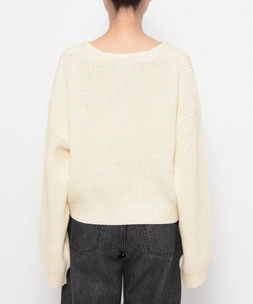 LOWRYS FARM（ローリーズファーム）の「レースカラーニットカーディガン　 646619（カーディガン/ボレロ・レディース・グレー/アイボリー/ネイビー・FREE）」の22枚目の写真