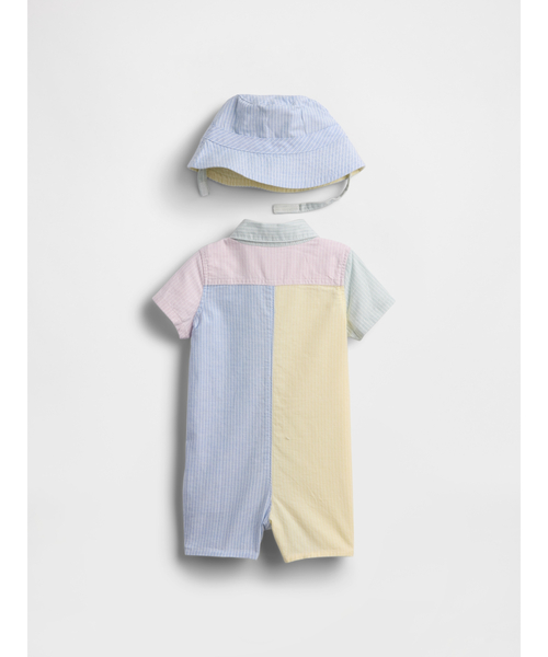 GAP（ギャップ）の「オックスフォード ショートカバーオール コーデセット (ベビー)（セットアップ・キッズ・マルチ・70cm/80ｃｍ/90cm/60cm）」の2枚目の写真