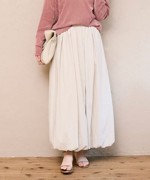 le.coeur blanc(ルクールブラン)の「バルーンスカート(スカート・レディース・ブラック/ライトベージュ・38)」の2枚目の写真