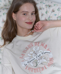 [ノンローカルxイーサックバッグ] Lily Hand Drawing T-shirt - Cream Yellow