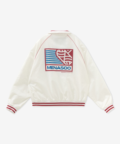 MENASOO(ミナス)の「Menasoo Hearttrack Nylon Baseball Jumper_White(ナイロンジャケット・レディース・ホワイト・F)」の2枚目の写真