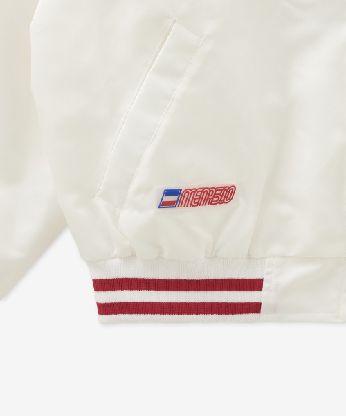 MENASOO(ミナス)の「Menasoo Hearttrack Nylon Baseball Jumper_White(ナイロンジャケット・レディース・ホワイト・F)」の5枚目の写真